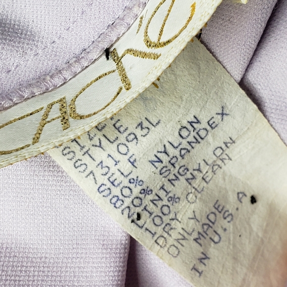 Tadashi for Cache Maxi Dress 90's Y2K Vtg Mesh Applique 3D Pansies Column Whims - Picture 15 of 17